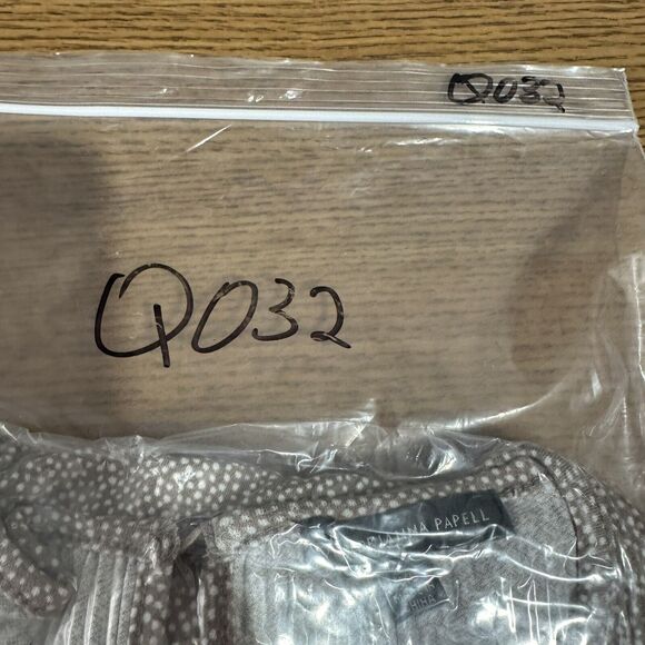 Adrianna Papell Women Sz XL Brown Dot Key Hole Blouse Long Balloon Sleeve Ruffle - Picture 11 of 11